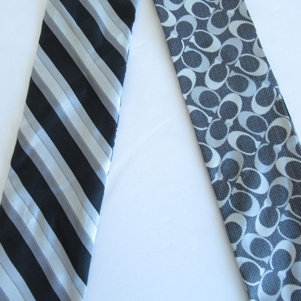 *SOLD*Coach Pony Tail Scarf Signature Logo Stripe - Picture 2 of 5